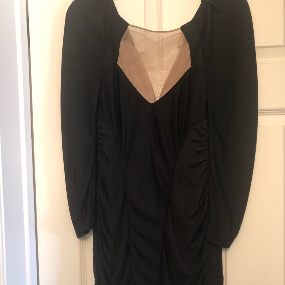Bcbg black dress with beige mesh